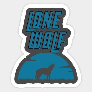 Lone Wolf Teal Sticker